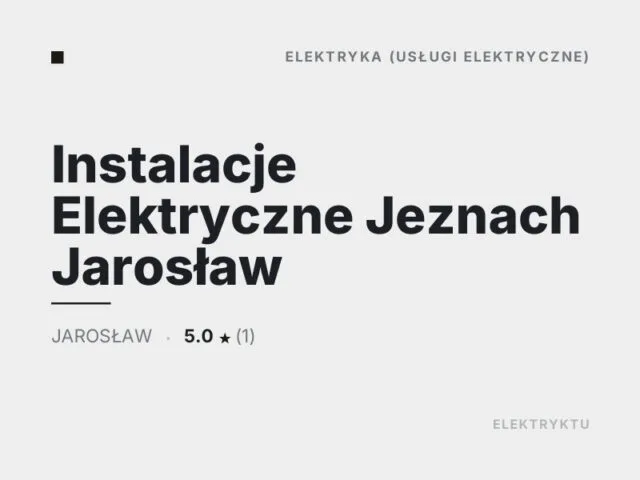 Instalacje Elektryczne Jeznach Jarosław