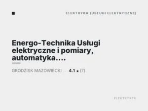 Energo-Technika Usługi elektryczne i pomiary, automatyka. Jan Lubas