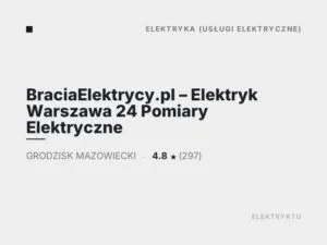 BraciaElektrycy.pl – Elektryk Warszawa 24 Pomiary Elektryczne