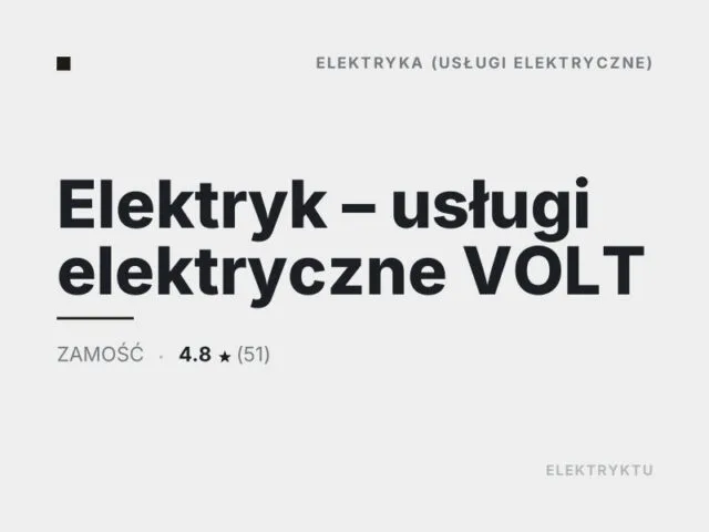 Elektryk – usługi elektryczne VOLT