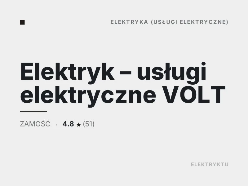Elektryk - usługi elektryczne VOLT diagnostyka usterek elektrycznych Zamość