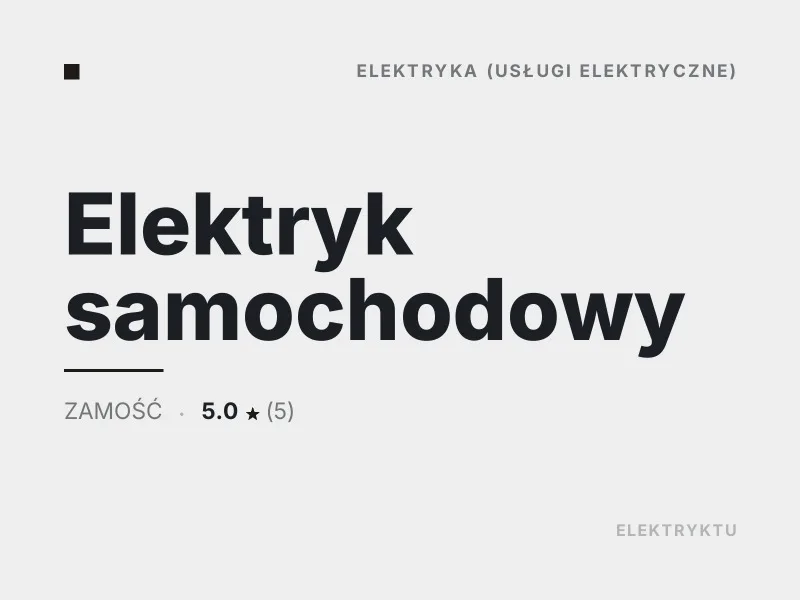 Elektryk samochodowy Diagnostyka usterek elektrycznych Zamość