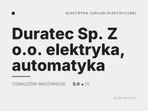 Duratec Sp. Z o.o. elektryka, automatyka