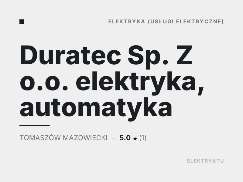 Duratec Sp. Z o.o. automatyka inteligentny dom Tomaszów Mazowiecki