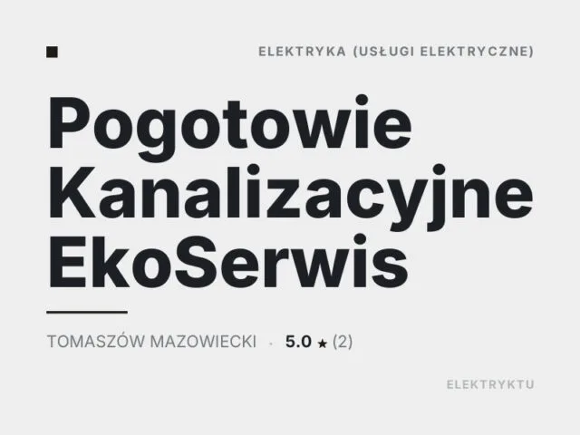Pogotowie Kanalizacyjne EkoSerwis