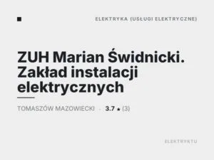 ZUH Marian Świdnicki. Zakład instalacji elektrycznych