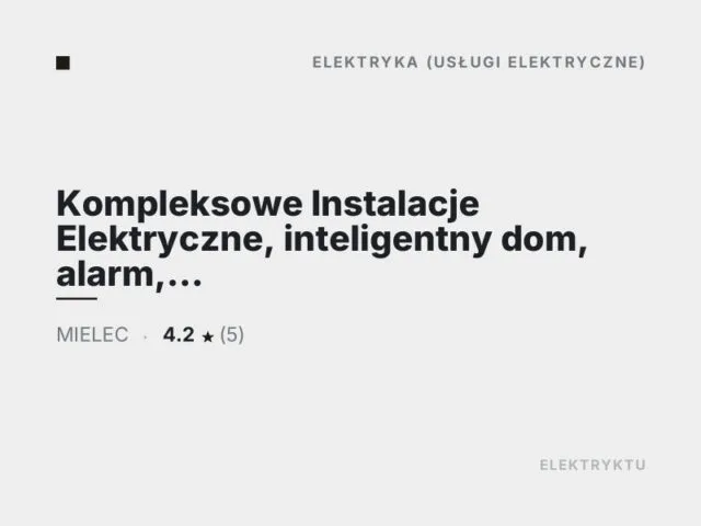 Kompleksowe Instalacje Elektryczne, inteligentny dom, alarm, monitoring, InfoTech Paweł Ryniewicz