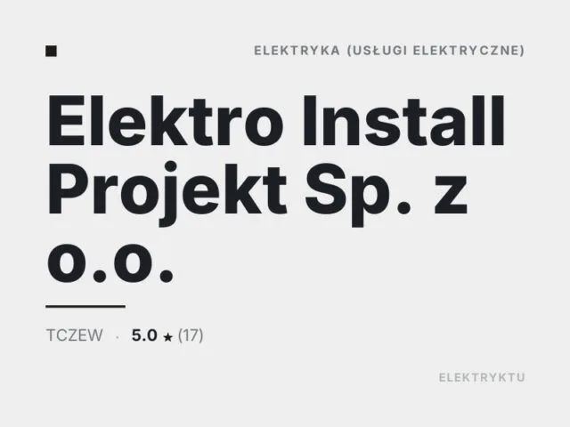 Elektro Install Projekt Sp. z o.o.