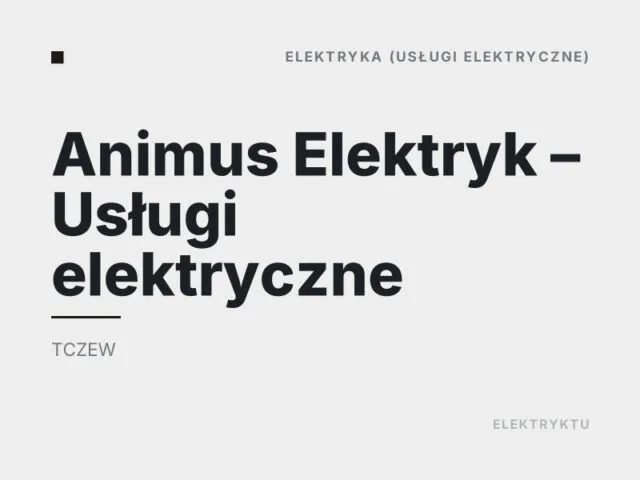 Animus Elektryk – Usługi elektryczne