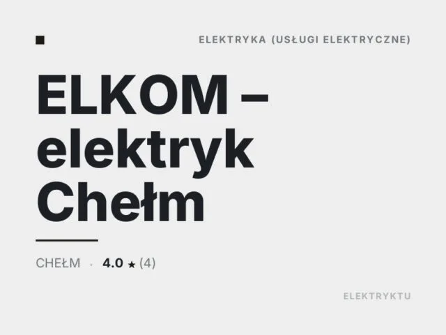 ELKOM – elektryk Chełm