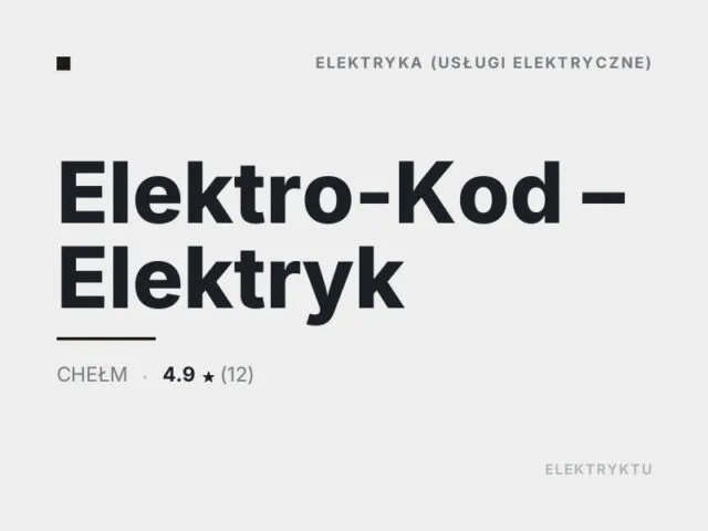 Elektro-Kod – Elektryk