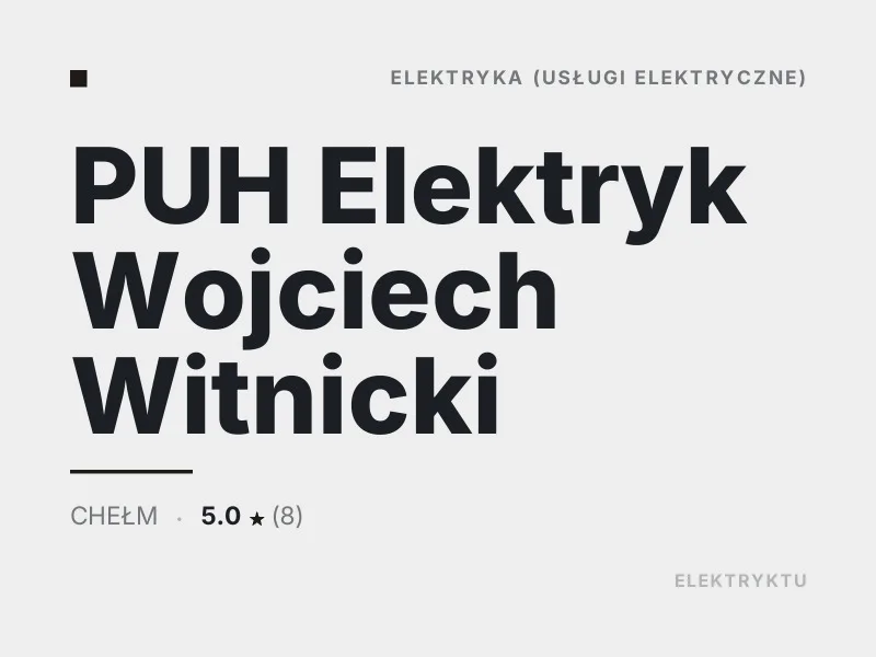 PUH Elektryk Wojciech Witnicki Diagnostyka usterek elektrycznych Chełm