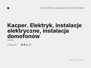 Kacper. Elektryk, instalacje elektryczne, instalacja domofonów