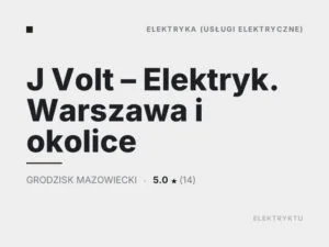 J Volt – Elektryk. Warszawa i okolice