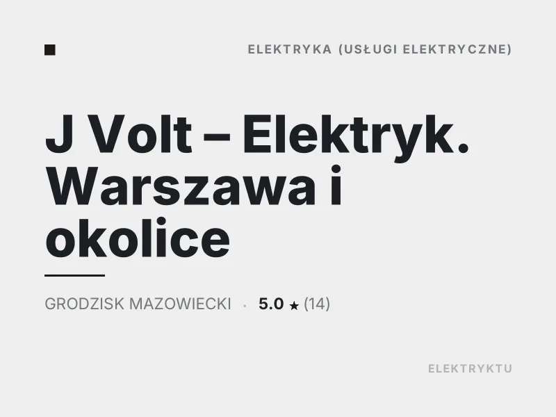 J Volt Elektryk Diagnostyka usterek elektrycznych Grodzisk Mazowiecki