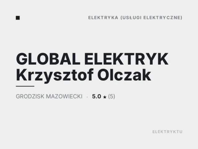 GLOBAL ELEKTRYK Krzysztof Olczak