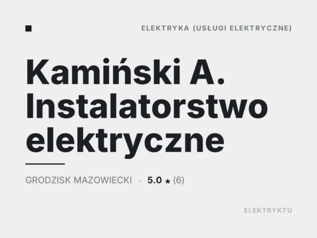 Kamiński A. Instalatorstwo elektryczne