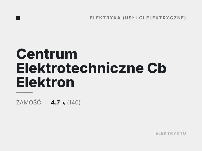 Centrum Elektrotechniczne Cb Elektron Diagnostyka usterek elektrycznych Zamość