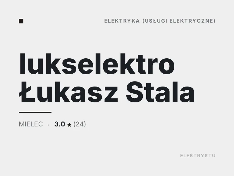 lukselektro Łukasz Stala Diagnostyka usterek elektrycznych Mielec