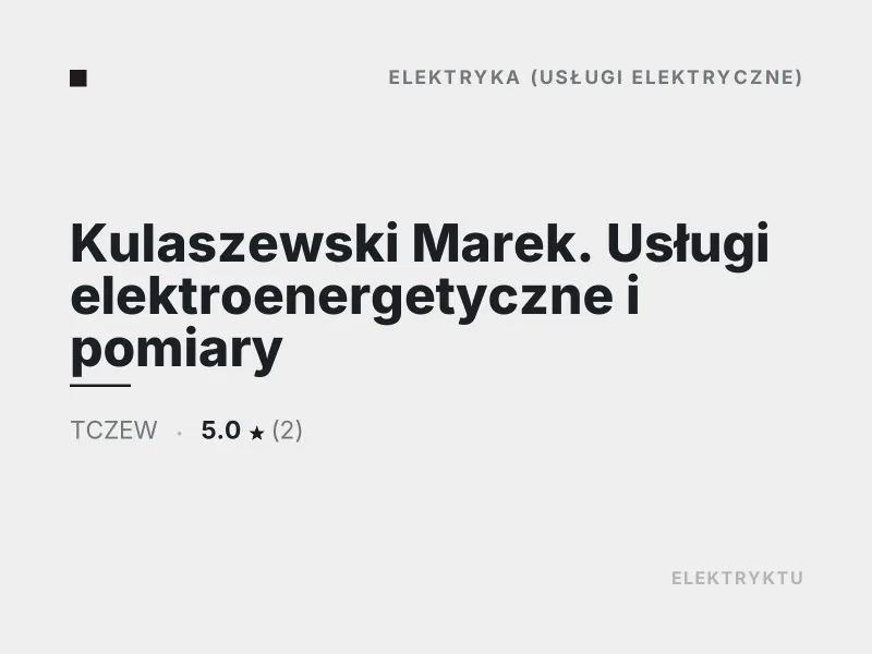 Kulaszewski Marek Diagnostyka usterek elektrycznych Tczew