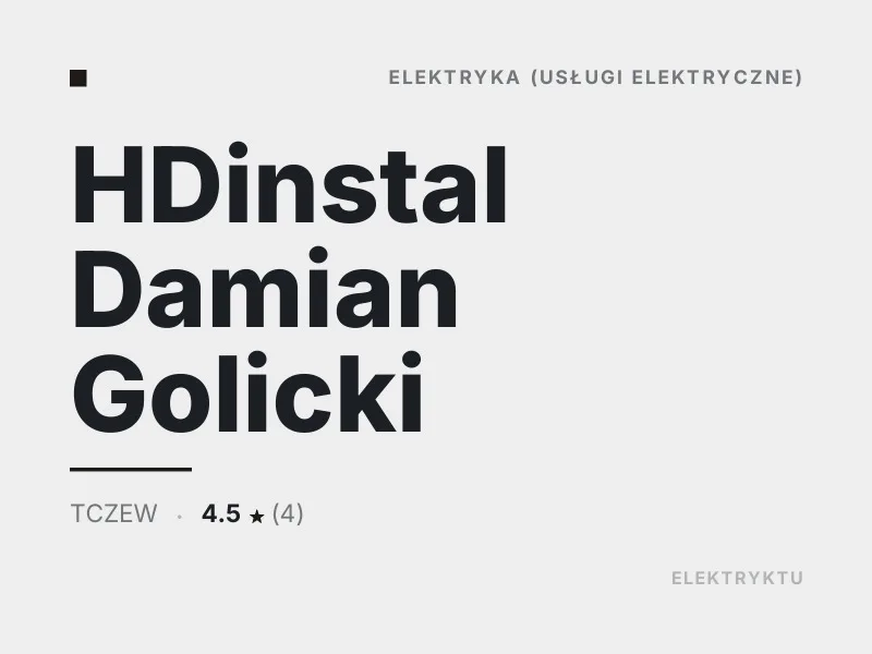 HDinstal Damian Golicki Diagnostyka usterek elektrycznych Tczew