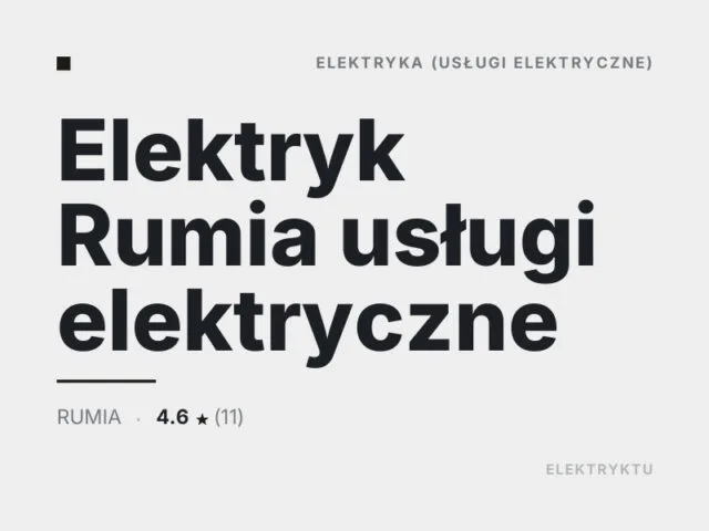 Elektryk Rumia usługi elektryczne