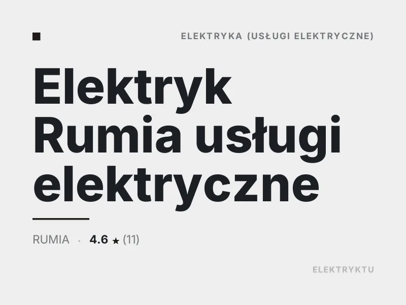 Elektryk Rumia usługi elektryczne elektryka Rumia
