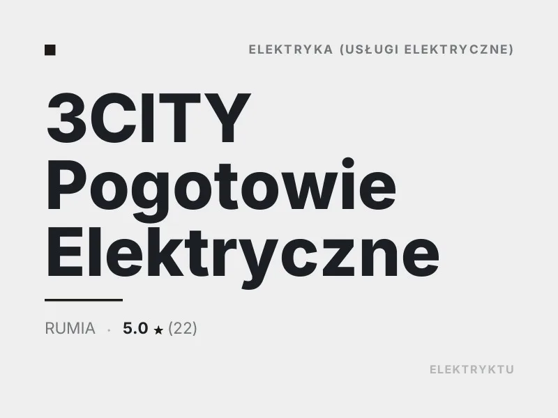 3CITY Pogotowie Elektryczne Diagnostyka usterek elektrycznych Rumia