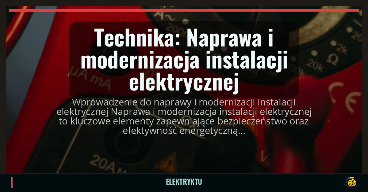 Technika: Naprawa i modernizacja instalacji elektrycznej