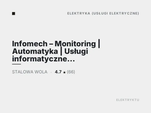 Infomech – Monitoring | Automatyka | Usługi informatyczne Stalowa Wola