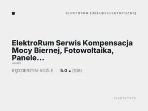 ElektroRum Serwis Kompensacja Mocy Biernej, Fotowoltaika, Panele Fotowoltaiczne, Smart Home, Kędzierzyn-Koźle