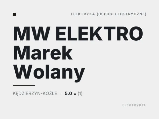 MW ELEKTRO Marek Wolany