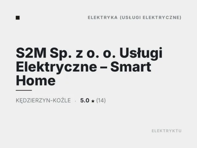S2M Sp. z o. o. Usługi Elektryczne – Smart Home