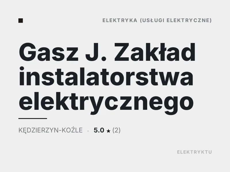 Gasz J. Zakład instalatorstwa elektrycznego Elektryka Kędzierzyn-Koźle