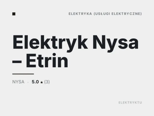 Elektryk Nysa – Etrin