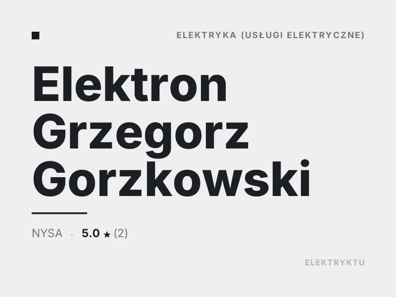 Elektron Grzegorz Gorzkowski diagnostyka usterek elektrycznych Nysa