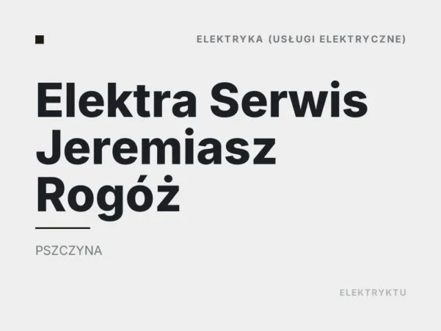 Elektra Serwis Jeremiasz Rogóż