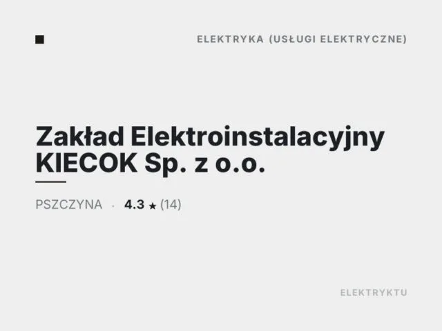 Zakład Elektroinstalacyjny KIECOK Sp. z o.o.