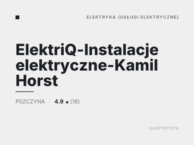 ElektriQ-Instalacje elektryczne-Kamil Horst