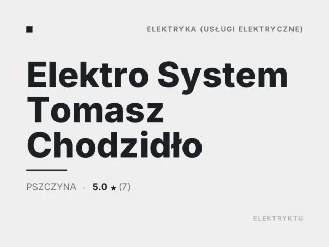 Elektro System Tomasz Chodzidło