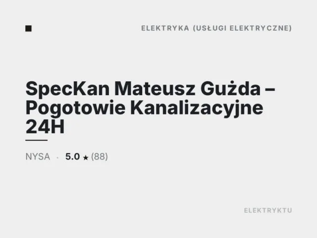 SpecKan Mateusz Gużda – Pogotowie Kanalizacyjne 24H