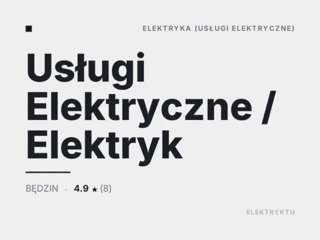 Usługi Elektryczne / Elektryk