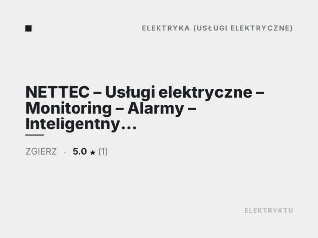 NETTEC – Usługi elektryczne – Monitoring – Alarmy – Inteligentny dom – Loxone – Ampio