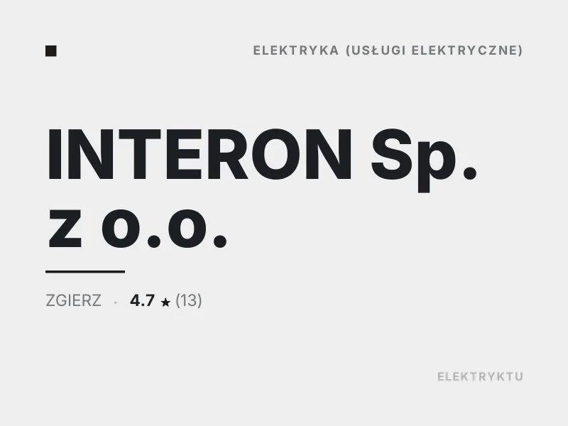 INTERON Sp. z o.o. elektryka Zgierz