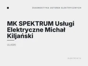MK SPEKTRUM Usługi Elektryczne Michał Kiljański