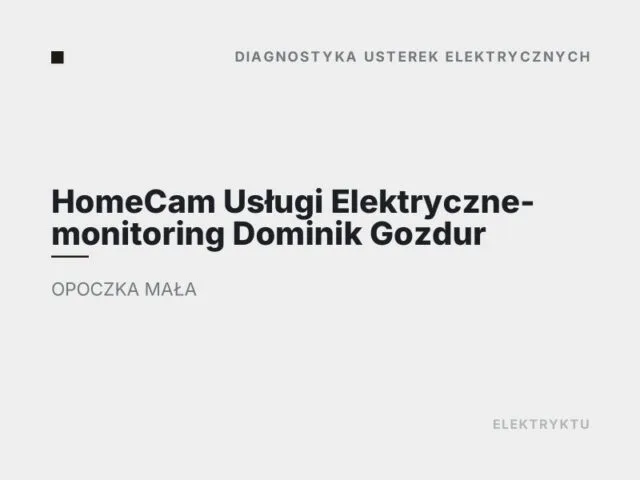 HomeCam Usługi Elektryczne- monitoring Dominik Gozdur
