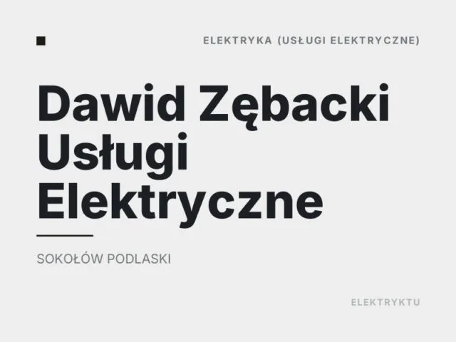 Dawid Zębacki Usługi Elektryczne