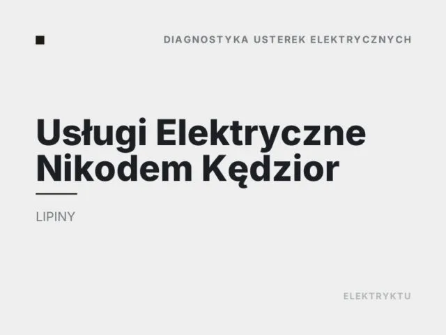Usługi Elektryczne Nikodem Kędzior
