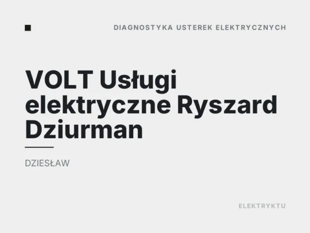 VOLT Usługi elektryczne Ryszard Dziurman