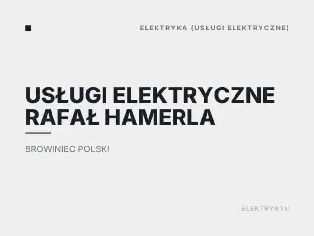 Usługi Elektryczne Rafał Hamerla